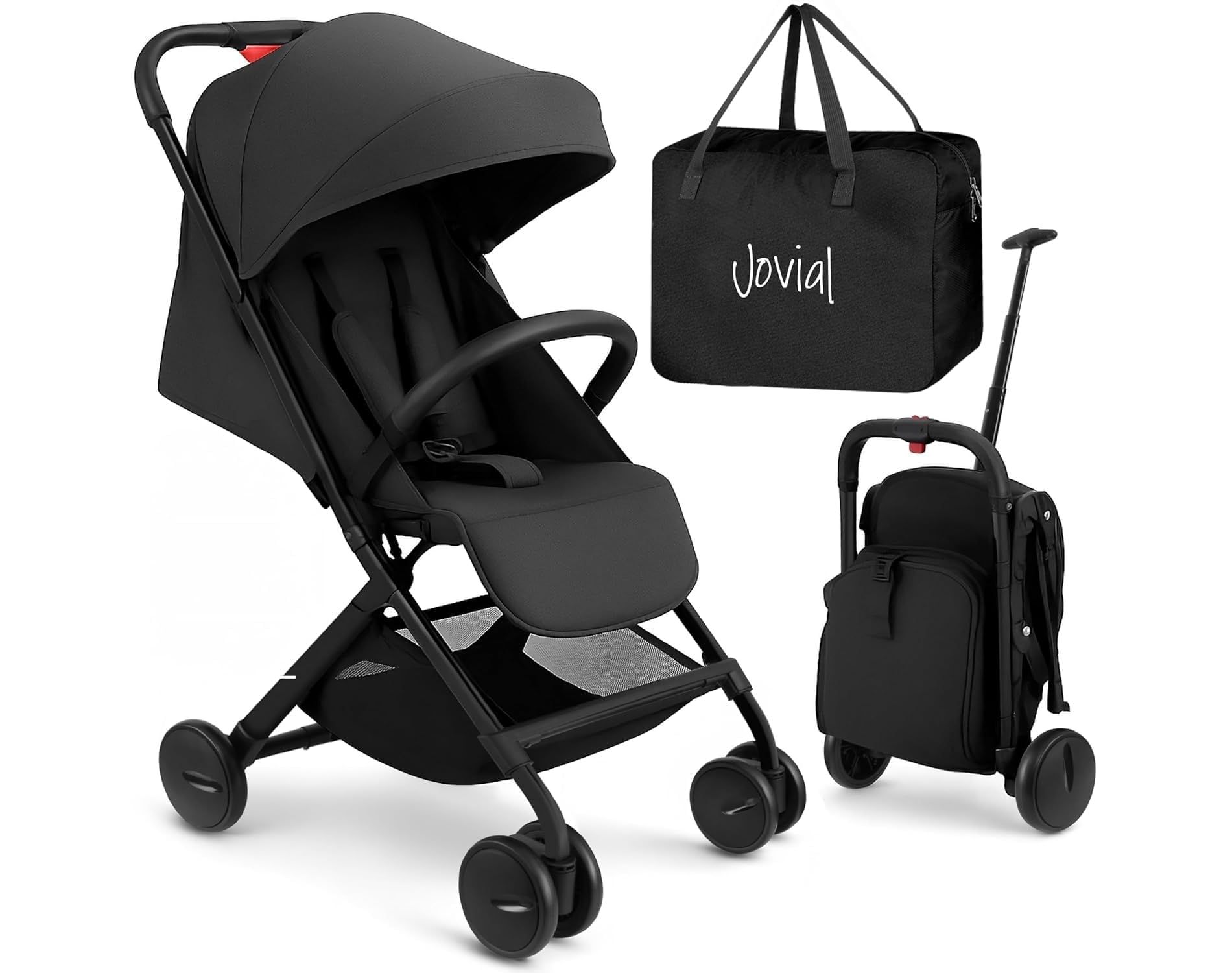 Jovial Lightweight Baby Stroller – Folding Travel Stroller with Reclining Seat - JPC20BK
