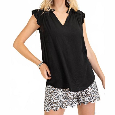 Women's Ruffled Sleeves Top - KORI S