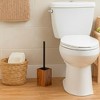 Evideco French Home Goods Acacia Square Toilet Brush and Holder Set Brown - 2 of 4