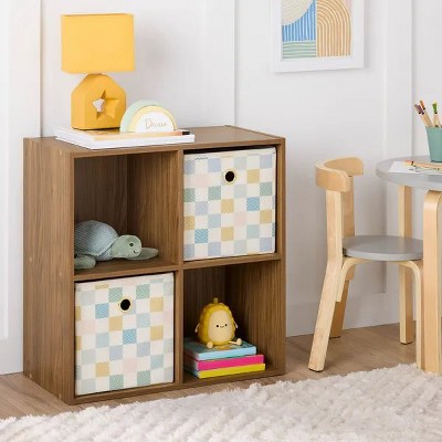 4-Cube Storage Organizer Bookshelf -stylish Storage Organizer Book Case for Home Bedroom Office, Easy Assembly, Modern Bookcase
