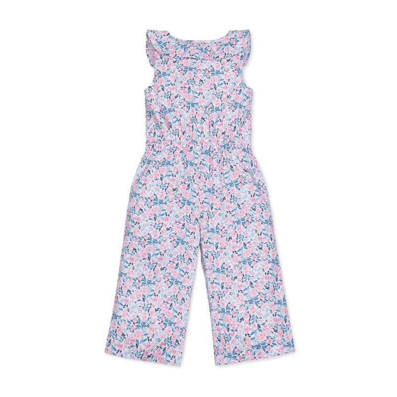 Hope & Henry Girls' Sleeveless Round Collar Button Front Jumpsuit, Infant, 3 of 5