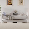 TackView Twin Daybed with Pop-Up Trundle, Metal Frame with Stylish Headboard, Heavy Duty Steel Slats Platform, Convertible Sofa Bed - 3 of 4