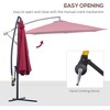Aghana Digitals 10' Red Cantilever Patio Umbrella: UV/Water Resistant, 360° Crank Lift, Steel Frame - 4 of 4