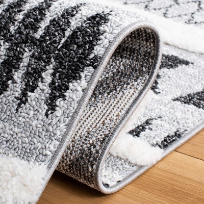 Gray Diamond Shag Synthetic Round Area Rug