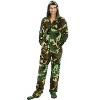 ADR Men's Plush Fleece One Piece Hooded Footed Zipper Pajamas Set, Soft Adult Onesie Footie with Hood - 2 of 4