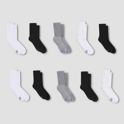 Hanes Boys' X-temp Crew 10pk Athletic Socks - Color May Vary L : Target