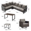 Buenhomino Outdoor Furniture Sectional Sofa L Shaped Couch - Patio Wicker Set with 2 Swivel Glider Chairs, 7 Piece Patio Conversation Set with Cushion - 4 of 4
