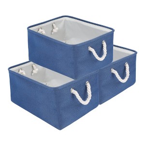 REGALWOVEN Cotton Collapsible Lightweight Sturdy Open Storage Bins 3 Pcs - 1 of 4