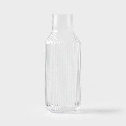 JoyJolt Hali Glass Carafe Bottle Pitcher with 6 Lids - 35 oz