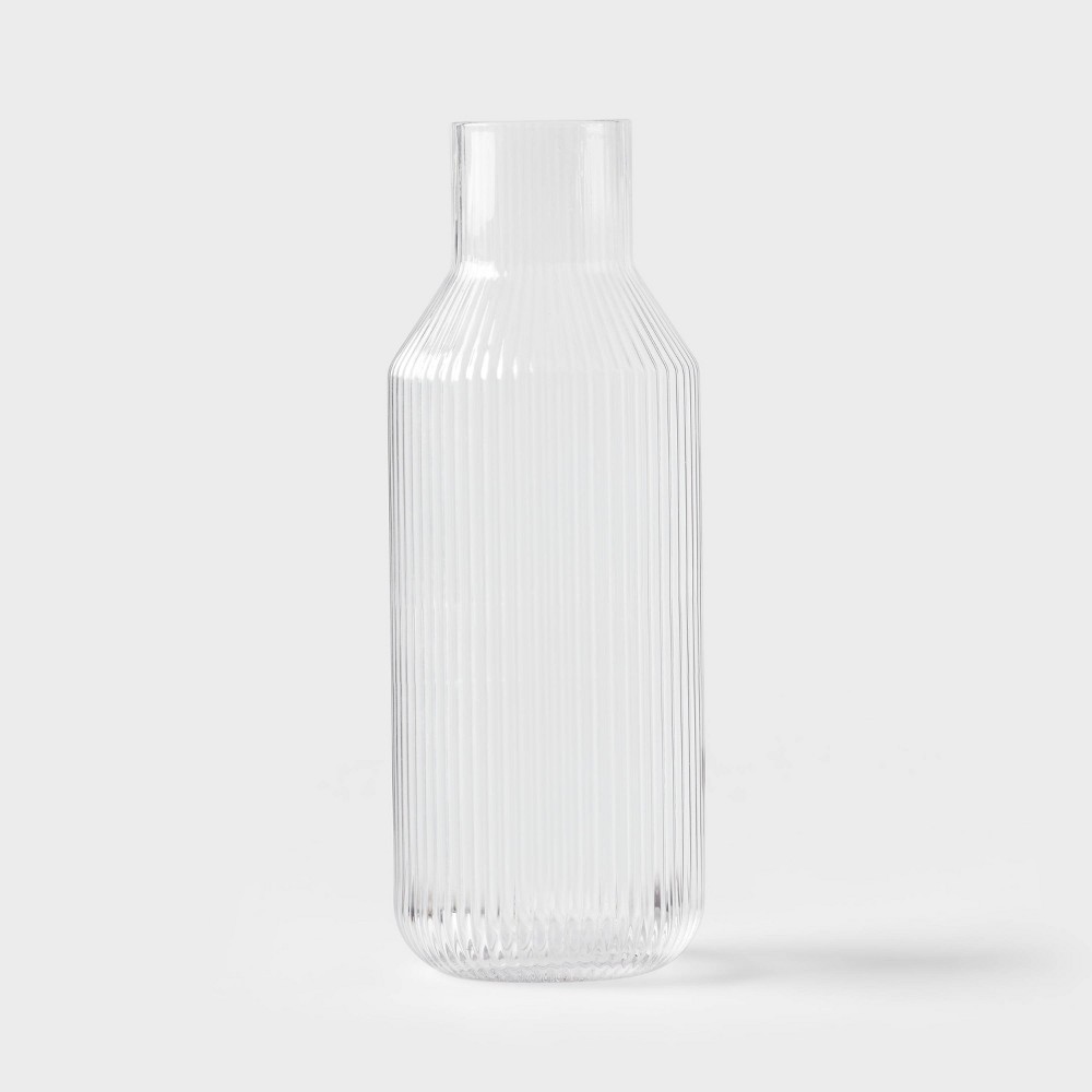 Photos - Glass Ribbed  Carafe Clear - Threshold™