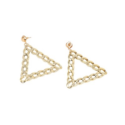 SOHI Women's Gold Chainlink Drop Earrings
