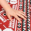 2x6 Christmas Floor Mat, Washable Low Pile Non-Shedding Retro Soft Rug for Bedroom Living Room, Red & Green - 4 of 4