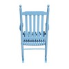 Aghana Digitals Blue Wooden Porch Rocker: Solid Populus Hardwood, Wide Seat & Armrest, Sturdy - 2 of 4