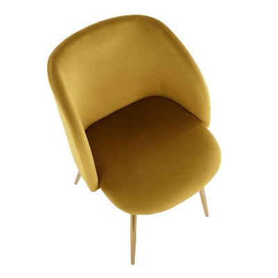 Set of 2 Contemporary High-Back Chartreuse Velvet Dining Chairs