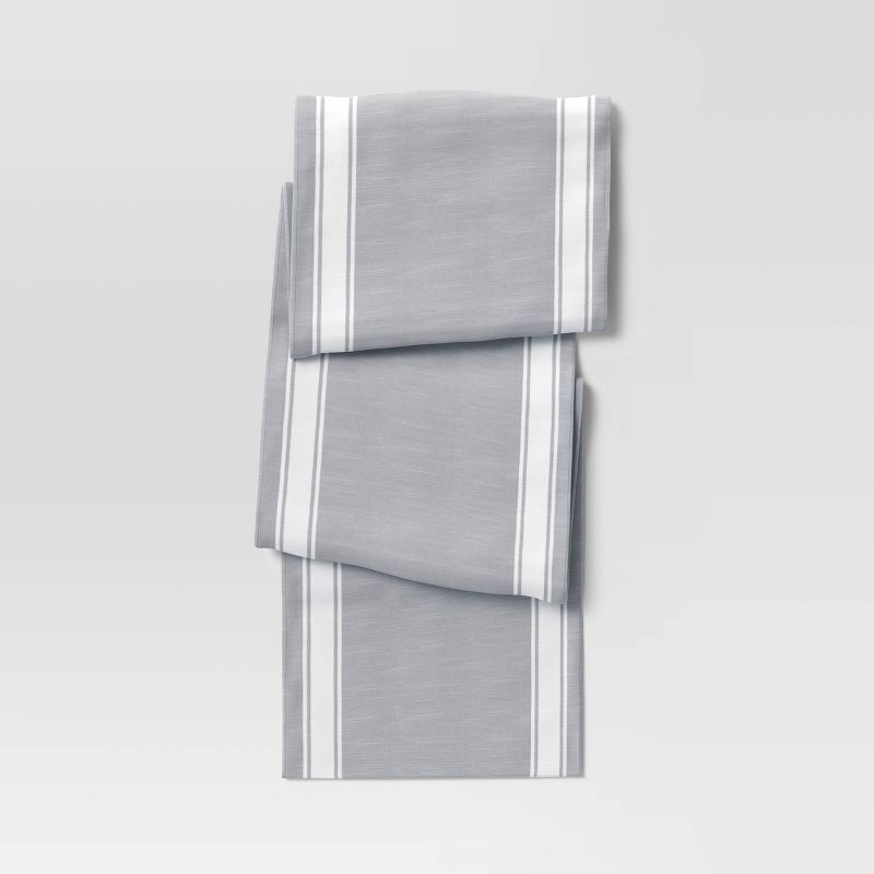 Cotton Striped Bistro Table Runner Gray - Threshold™, 1 of 5