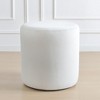 KINWELL Round Upholstered Pouf Ottoman Footrest - 2 of 4
