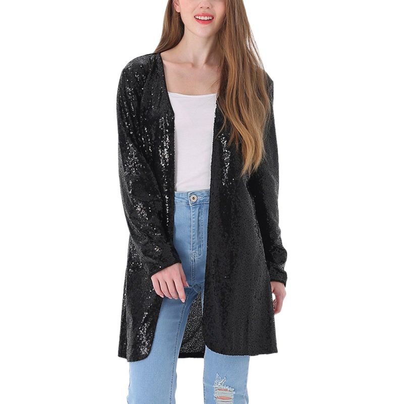 Anna-Kaci Women's Sequin Open Front Cocktail Outerwear Jacket, 1 of 6