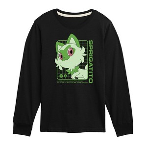 Boys' - Pokémon - Sprigatito Stats Long Sleeve Graphic T-Shirt - 1 of 4