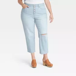 Women's Plus Size High-Rise Vintage Straight Jeans - Universal Thread™ Light Blue 26W