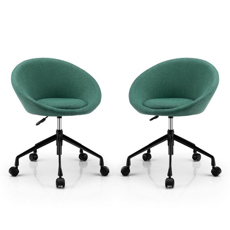 Tangkula Set of 2 Swivel Home Office Chair Adjustable Accent Chair w/ Flexible Casters, 1 of 11