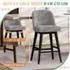 AMERLIFE Counter Bar Stools Set of 2, Grey Boucle Upholstered, Swivel with Back, 26" Seat - 3 of 4