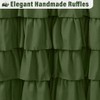 Sage Green Farmhouse Shower Curtain 72x72 Inches with Ruffles Buttons - 4 of 4