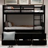 NicBex Twin over Twin Bunk Bed Convertible Pine Triple Bed Frame with Trundle, 3 Drawers, Ladder and Guardrail, No Box Spring Required - 2 of 4