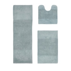 Granada 3 Piece Bath Rug Set 100% Premium Cotton Tufted Non-Slip Backing Bathmats for Bathroom, Super Soft Absorbent, Machine Washable - 1 of 4