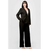 Slickblue Women's Semi Formal Blazer and Wide Leg Pants Set, Loose Fit Stretch Woven, Black, Size L - 4 of 4