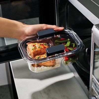 Clear Plastic Meal Prep Containers with Divided Storage, Set of 5