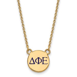 Black Bow Jewelry 14k Yellow Gold Plated Sterling Silver Delta Phi Epsilon Greek Life Necklace 18 Inch - 1 of 4