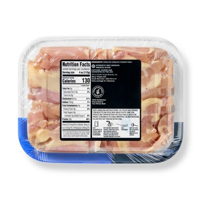 No Antibiotics Ever Air Chilled Boneless Skinless Chicken Thighs - 0.75-1.90lbs- price per lb - Good & Gather™