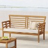 Christopher Knight Home Caydon Outdoor Acacia Wood Loveseat with Cushions, Brown/Cream - 2 of 4