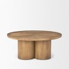 HomeRoots 39" Natural Solid Wood Round Pedestal Coffee Table - 4 of 4