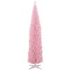 8' Artificial Pencil Christmas Tree, Slim Xmas Tree with 618 Realistic Branch Tips and Plastic Stand - 2 of 4
