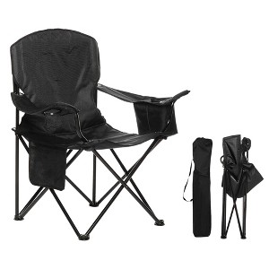 Foldable Camping Chair with Cooler Bag, Black - 1 of 1