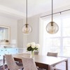 Dewdrop Vintage Pendant Light Amber Glass and Bronze Metal Hanging Ceiling Fixture for Dining Room Bedroom - 3 of 4