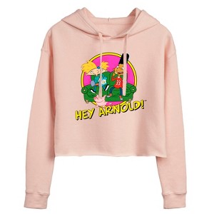 Women's - Hey Arnold! - Arnold and Friends Cropped Graphic Hoodie - 1 of 3