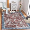 Washable Vintage Rug Non Slip Low Pile Rug Soft Throw Floor Cover Floral Foldable Indoor Carpet for Living Room Bedroom Playroom Nursery - 3 of 4