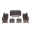 Sonkuki 8 Pieces Patio Sofa & Ottomans & Chair & Coffee Table Set, Conversation Couch with Cushion - 2 of 4