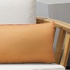 Outdoor Decor by Commonwealth Solid Olefin Textured Lumbar Outdoor Pillow Cover 14" x 26" Mustard (Cover Only) - 3 of 4