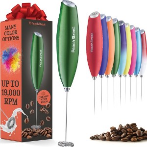 Handheld Milk Frother, Mini Foamer, Battery Operated Stainless Steel Drink Mixer for Coffee, Lattes, Cappuccino, Matcha, Chocolate - 1 of 4