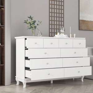FUFU&GAGA 10 Drawer Horizontal Dresser Wooden Leg Chest of Drawers Choice for Bedroom - 1 of 4