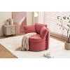 33.9" W 360° Swivel Accent Barrel Chair, Comfy Round Sofa Storage Chair with Pillow for Living Room Bedroom Nursery 4B - ModernLuxe - 4 of 4