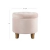 HomePop Velvet Tufted Round Storage Ottoman Pink Blush: Upholstered Footstool, Padded with Unhinged Lid - image 2 of 4