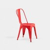 IHOMEADORE 18Inch High Gloss Red Industrial Metal Dining Chairs set of 2 - 4 of 4