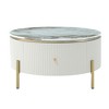 CAVINAS Coffee Tables for Living Room 31.5" Modern Round Coffee Table Accent Table with 2 Large Drawers Storage for Bedroom Office - 2 of 4