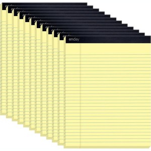 Enday Legal Pads 8.5 x 11 Inch, (12 Pack) 50 Sheets per Notepad, Note Pads, Legal Ruled Writing Pad with Perforated Pages - 1 of 4