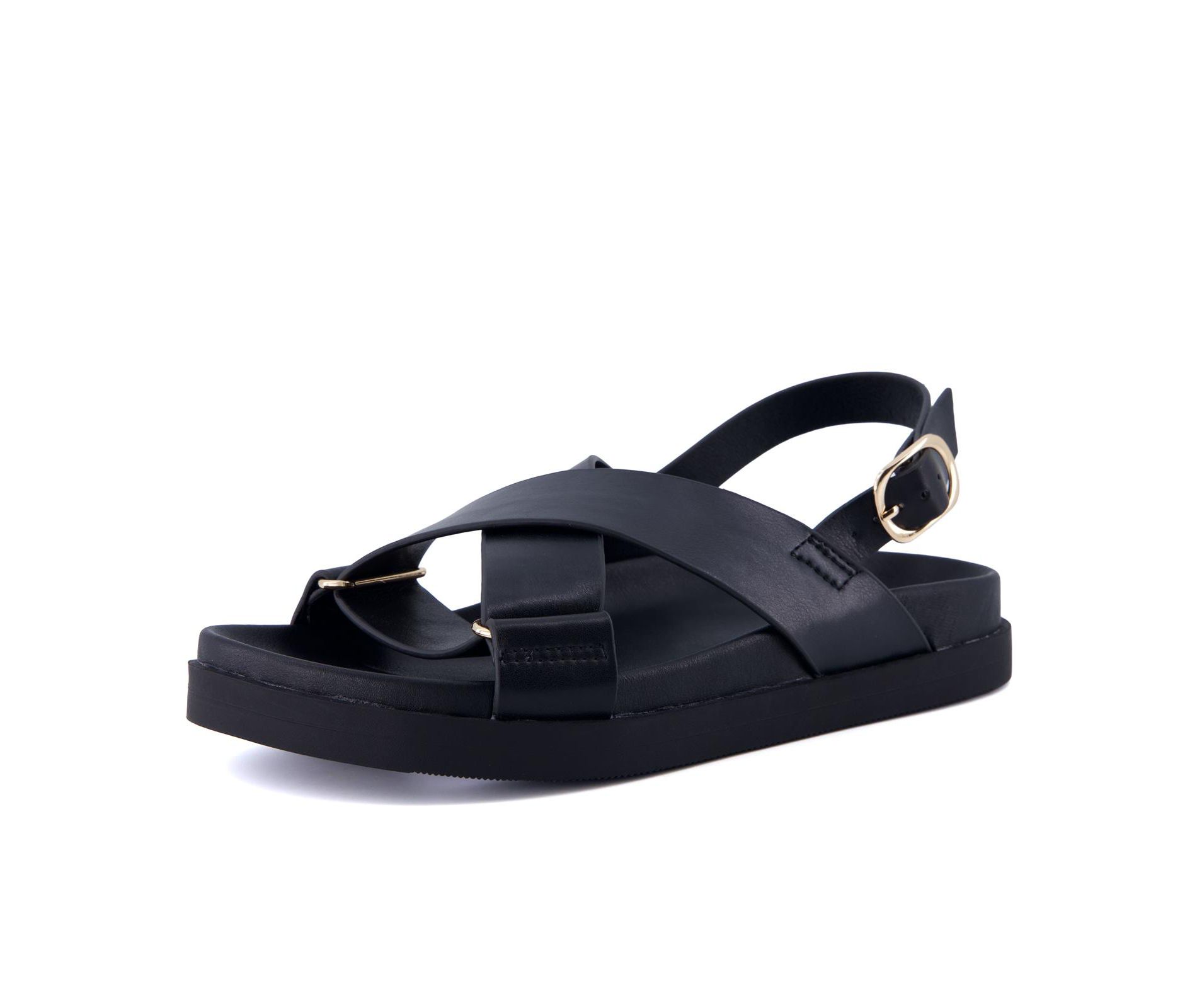 CUSHIONAIRE Eden Footbed Sandals for Women, Comfortable Arch Support Womens Sandals with Platform, Slingback Strap and Memory Foam