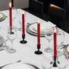 Lumabase 4ct Battery Operated 3D Wick Flame Taper Candles Red - 3 of 3